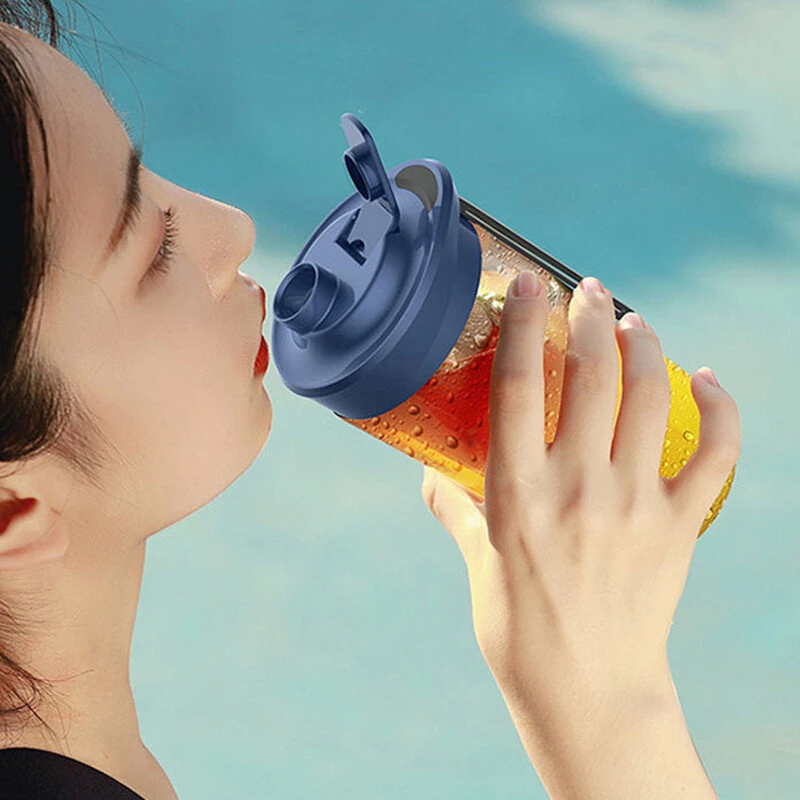 (image for) Portable USB Smoothie Blender Cup With 6 Blades 400ml Wireless Mini Charging Fruit Juicer And Food Blender With Ice Crushing Cup